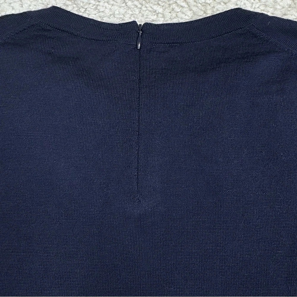 Boden 100% Wool Shirt. Pleated Ribbon Neck. 3/4 Sleeves. Navy Blue. Size US 14 - Picture 11 of 12
